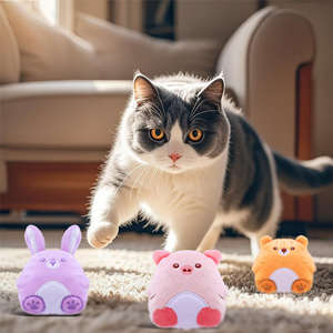 Adorable jouet pour chat de la série des petits animaux de dessin animé contient de l'herbe à chat et du <span class=keywords><strong>papier</strong></span> <span class=keywords><strong>bruissant</strong></span> pour l'auto-jeu - Product Image 3