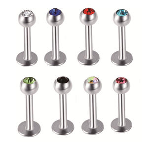 Couleur Cristal Labret <span class=keywords><strong>Anneau</strong></span> <span class=keywords><strong>5mm</strong></span> Boule En Acier <span class=keywords><strong>Oreille</strong></span> Nez 10mm Bar Lip Stud Piercing Bijoux - Product Image 1