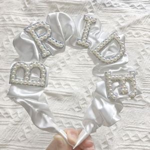 Accessoires de cheveux pour fête, décorations en satin, bandeau de mariée en perles pour cadeau de fête nuptiale - Product Image 1
