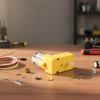 Moteur à engrenages TT DC 3-6V, rapport 1:48, 200 tr/min, double arbre en plastique, type L, jaune, pour kit de voiture robot intelligent DIY