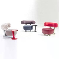 Fauteuil simple en tissu rose de style moderne Moroso Pipe pour salon