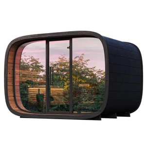 Sauna extérieur haut de gamme en bois massif noir, pour 6 <span class=keywords><strong>à</strong></span> 8 personnes, avec poêle <span class=keywords><strong>à</strong></span> bois, sauna <span class=keywords><strong>à</strong></span> vapeur, spa <span class=keywords><strong>à</strong></span> <span class=keywords><strong>domicile</strong></span> - Product Image 1