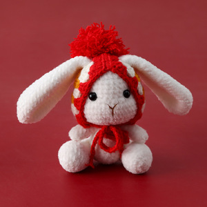 Nouveau produit viral : Porte-clés lumineux 3D écologique en forme de poupée de lapin à longues oreilles, tissée, style <span class=keywords><strong>grand</strong></span>-mère, Mengxiaoya - Product Image 5