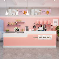 Comptoir de réception et armoire en bois au design minimaliste moderne pour hôtels, cafés, boulangeries et salles de billard