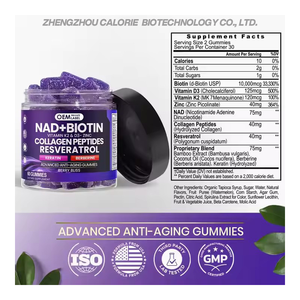 OEM NAD Gummies dengan NAD Resveratrol berine Biotin Vitamin B3 suplemen untuk regenerasi sel energi Brain 60 buah