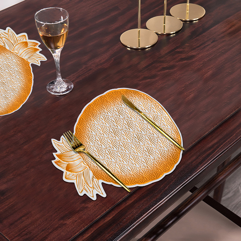 Rose Gold Flower Shape Irregular Eco PVC Placemats For Dinning Table