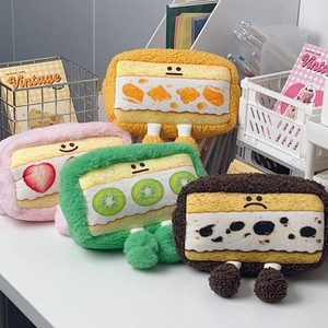 LABON Sac à crayons à fermeture éclair en peluche pour <span class=keywords><strong>sandwich</strong></span> Sac à crayons créatif à impression de dessins animés - Product Image 2