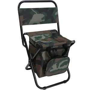 Backrest Folding Feeder Fishing Chair with Cooler Bag, Compact Fishing Stool, Foldable Camping Chair Beach Perfect For Fishing