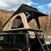 Tente de toit de voiture pliable en aluminium à coque rigide pour 1 à 2 personnes, imperméable, pour SUV 4x4, très vendue