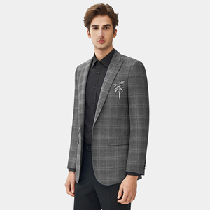 Abiti e Blazer da <span class=keywords><strong>Uomo</strong></span> Formali di Alta Qualità, Slim Fit, Blu Chiaro, Taglie Forti, in Viscosa/Poliestere - Product Image 3