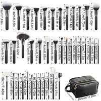 Ensemble de 40 pinceaux de maquillage professionnels avec sac de maquillage à texture crocodile, poils synthétiques, kit de pinceaux pour fond de teint, blush et fard à paupières