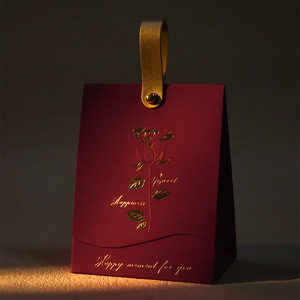 Sac et boîte <span class=keywords><strong>à</strong></span> bonbons en forme de rose blanche crème vintage française, dorés <span class=keywords><strong>à</strong></span> l'or fin, simples, originaux, transfrontaliers, chinois - Product Image 3