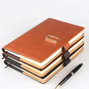 Wholesale Hardcover Notebooks Customizable Business Pu Leather Custom Lined Notebook Printing