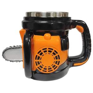 Chainsaw Style Coffee Mug Decorative Resin Cup Stainless Steel Liner <b>Desk</b> Drinkware for Home Office <b>Gifts</b> - Product Image 1
