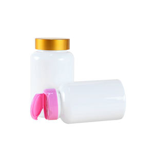 Envase de vitamina PET opaco personalizado 3,4 oz-17oz blanco brillante 34,5mm boca ancha electrochapado aprobado por la FDA para tabletas de calcio - Product Image 3