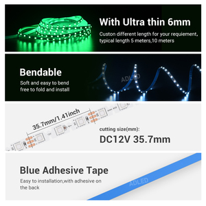 Bande LED numérique flexible ultra-mince de 6 mm, pixels intelligents RGBIC SMD3535 SK6812 en forme de zigzag adressables individuellement, 12 V - Product Image 5