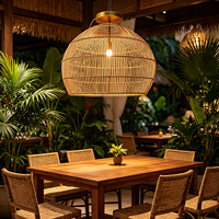 Luminaire suspendu en rotin fait main, lustre en bambou tressé, LED à intensité variable, garantie de 2 ans pour hôtel, restaurant, style zen japonais