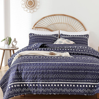 Vente en gros de 3 pièces ensemble de couette léger en diamant en polyester matelassé ultrasonique en coton drap de housse de couette d'hôtel vintage