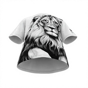 T-shirt pour homme avec impression photo de lion, manches courtes, col rond, coupe classique, style décontracté, tissu tricoté 100% polyester, respirant, séchage rapide - Product Image 3