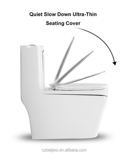 Ensemble <span class=keywords><strong>WC</strong></span> monobloc moderne gris avec ligne dorée, cuvette <span class=keywords><strong>de</strong></span> toilette en céramique, suite d'articles sanitaires en céramique pour salle <span class=keywords><strong>de</strong></span> bain - Product Image 3