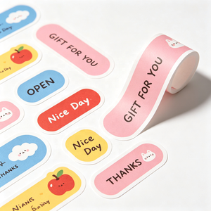 Étiquette adhésive personnalisée, résistante à l'eau et aux UV, impression découpée sur mesure, forme ronde, emballage en papier kraft robuste - Product Image 1