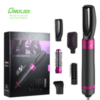 Brosse Soufflante Chauffante Professionnelle 5-en-1 pour Coiffure Volumisante – Sèche-Cheveux Électrique Portable Multi-Styler pour Femme