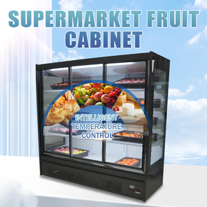 Multideck không khí Rèm Tủ thương mại bánh tủ lạnh cửa kính mở Showcase Rau hiển thị mát cho siêu thị - Product Image 2