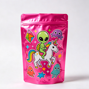 Sachet Doypack Personnalisé en Mylar Imprimé, Réutilisable, Scellable, Durable, en Plastique PE, Faible MOQ, Qualité Alimentaire, 3.5g/7g/14g/28g, Sachet en Film Polyester - Product Image 3