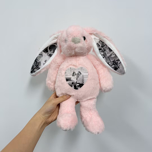Coniglio di Peluche Personalizzato con Foto, Coniglio Imbottito Personalizzato con Immagini di Famiglia per un Regalo Unico di San Valentino - Product Image 6