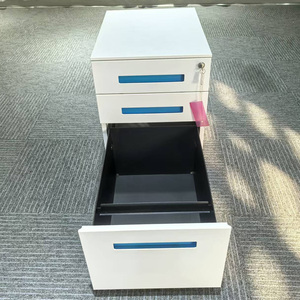 Armoire de rangement mobile en acier à 3 tiroirs avec serrure et coussin pour la maison, le bureau, la cuisine ou l'extérieur - Product Image 5