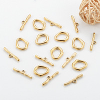 Connecteurs de bijoux en acier inoxydable anti-ternissement OT PVD plaqué or 18 carats, fermoirs à bascule irréguliers pour la fabrication de bijoux