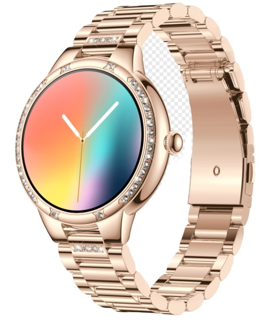 L68B Smartwatch 1.28" Luxury Female Round Watch Diamond Gold Watch Body Metal Strap Fitcloudpro Hebrew Arabic Women Smart Watch