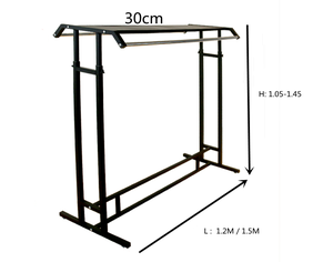 Giá Treo Quần Áo Bằng Kim Loại Hai Mặt Có Thể Điều Chỉnh Độ Cao, Giá Trưng Bày Quần Áo Sàn Màu Vàng Đen Cho Trẻ Em. - Product Image 2