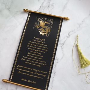 2025 più recente carta di invito a nozze Scroll Love europa carta di invito artificiale cartoline di Design personalizzato in lamina d'oro - Product Image 4