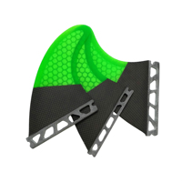 Ailerons de planche de surf compatibles Single Tab, base en fibre de carbone, ensemble de trois ailerons Thruster