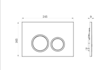 Panel Tombol Hitam Matte untuk Kloset Tersembunyi, Tombol Bulat ABS untuk Tangki Air, Panel Flush dengan Desain Modern Dual-Flush