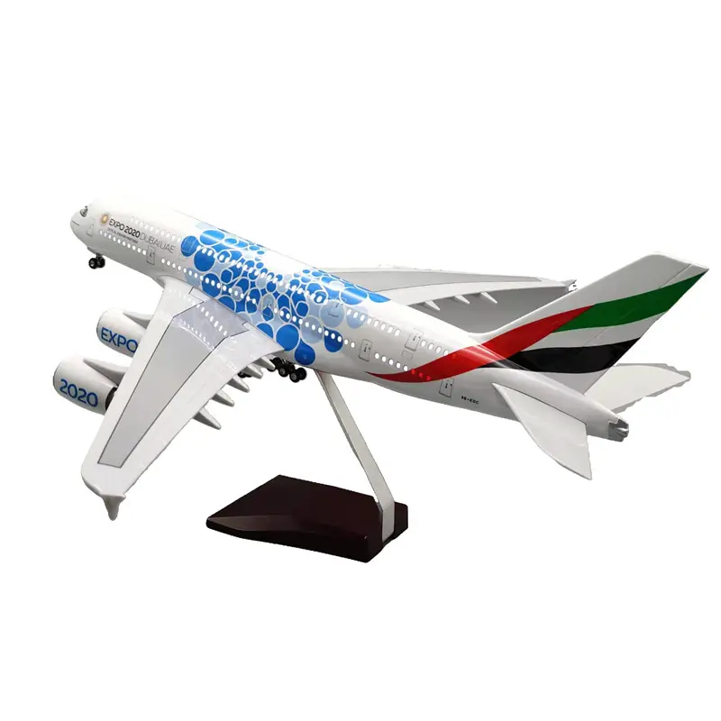 Großer Maßstab 1:160 46cm Airbus A380 EXPO 2020 DUBAI UAE Dekoratives Flugzeug modell