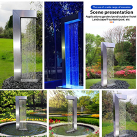 Fuente de cascada para interiores al aire libre Cortina de agua de lluvia en forma de rectángulo Cuenta con una hermosa cascada para jardines Espacios interiores