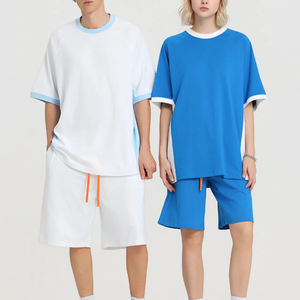 T-shirt en coton à manches courtes patchwork hip-hop pour hommes, impression numérique personnalisée, couleurs contrastées, coutures superposées, t-shirts surdimensionnés - Product Image 1