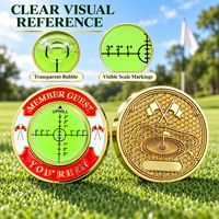 Niveau à bulle de golf pour la lecture des pentes, aide au putting format de poche en métal, outil de lecture du vert pour l'entraînement des golfeurs et les cadeaux de tournoi
