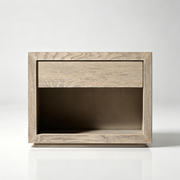 Table de chevet en bois moderne, silencieuse, luxueuse, écologique, avec tiroir à fermeture douce et joint en queue de pie, pour la décoration de chambre d'hôtel
