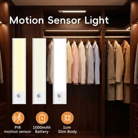 Lampes LED pour armoire à luminosité réglable avec détecteur de mouvement, rechargeables par USB, sans fil, à coller, lampe de nuit pour escaliers