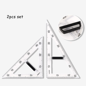 Set Didattico <span class=keywords><strong>di</strong></span> <span class=keywords><strong>Matematica</strong></span> in Plastica MS, Trasparente, con Righello Magnetico Triangolare da 40cm, Goniometro e Righello Dritto - Product Image 4
