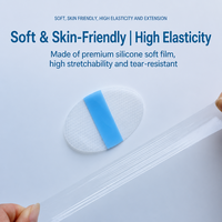 Autocollants d'oreille en gel de silicone et film PU imperméables, transparents, fins et doux pour la natation, le bain et la douche (vente en gros)