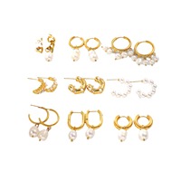 Boucles d'oreilles créoles tendance Gaovo en perles uniques pour femme, plaqué or 18 carats, acier inoxydable résistant au ternissement, bijoux cadeau, vente en gros