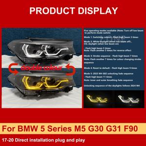 J ONE Nuovi Accessori Auto Interruttore Giallo Bianco per Fari Abbaglianti per BMW Serie 5 M5 G30 G31 <span class=keywords><strong>F90</strong></span> 2017-2020 - Product Image 2