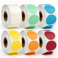 Autocollants ronds adhésifs en plastique imperméables pour loisirs créatifs, étiquettes de marquage vierges, rouleau de points colorés, emballage en vrac pour scellage et codage couleur, tailles personnalisées
