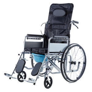 Silla de Ruedas Manual Reclinable con Orinal, para Personas Mayores y con Discapacidad, con la Bendición de que Obtenga Muchas Bendiciones - Product Image 1