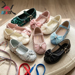 Mixed Girl Princess Baby <b>Shoes</b> Fashion Bow <b>Soft</b> Soled PU Upper PVC Midsole Single <b>Shoes</b> Wholesale - Product Image 2