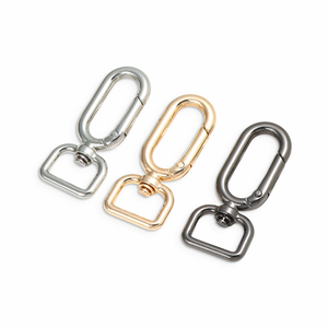 Zinc Alloy Clip Metal <strong>Lanyard</strong> <strong>Snap</strong> <strong>Hook</strong> Plated Brass Key Chains Trendy Oval Ring Type Swivel <strong>Hook</strong> Handbag Accessories Straps - Product Image 2